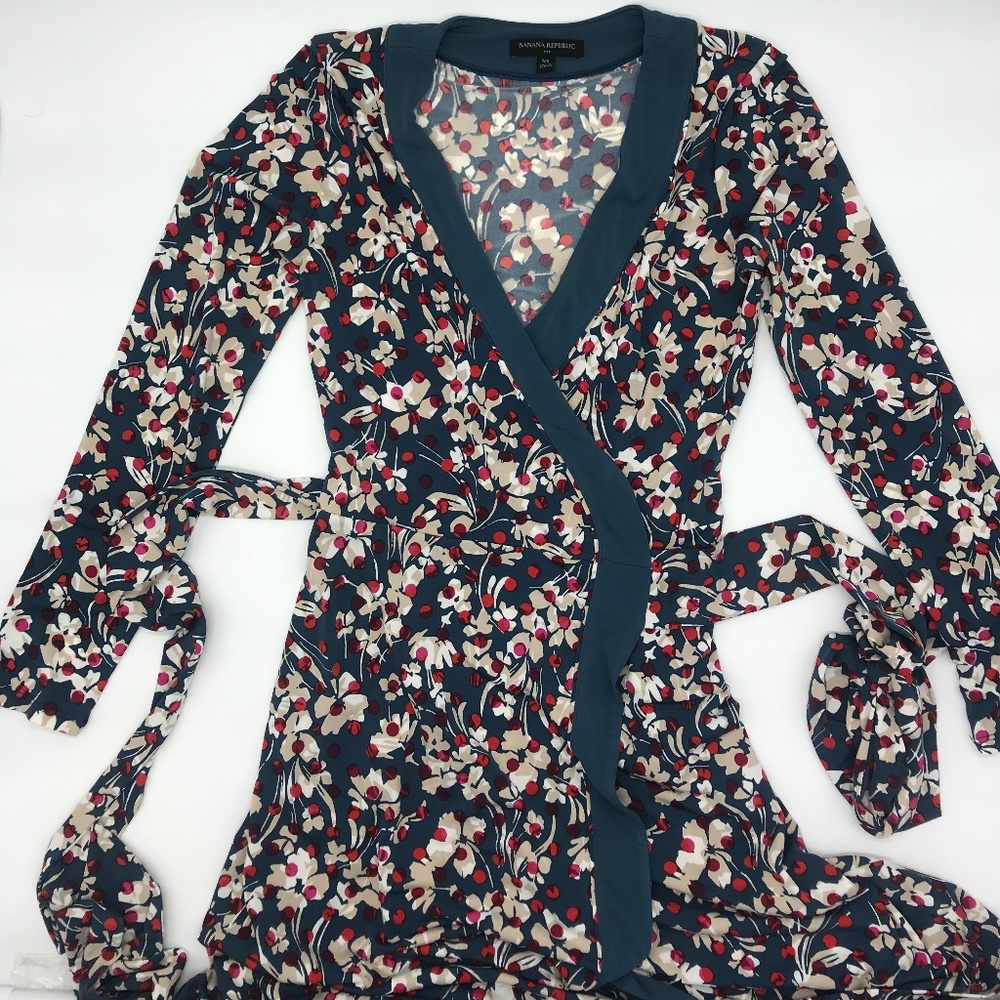 Floral Banana Republic wrap dress